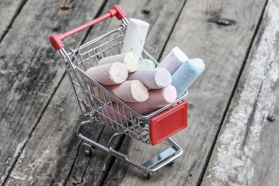 Shopping Cart with Chalk inside