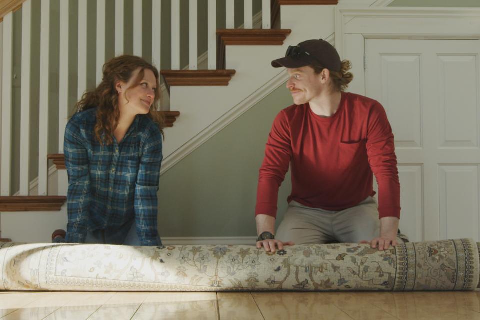 Young couple in new home