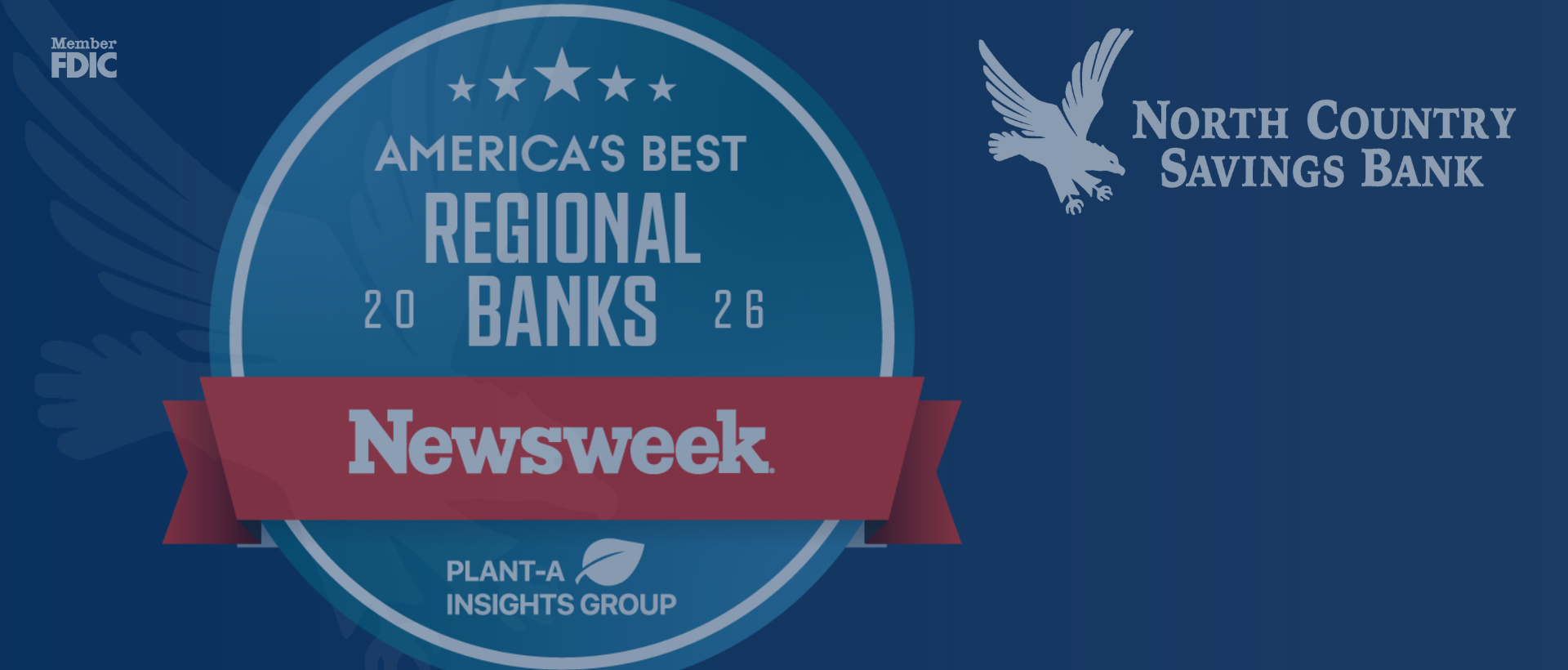 Graphic announcing that Noth Country Savings Bank was named one of America's Best Regional Banks in 2026