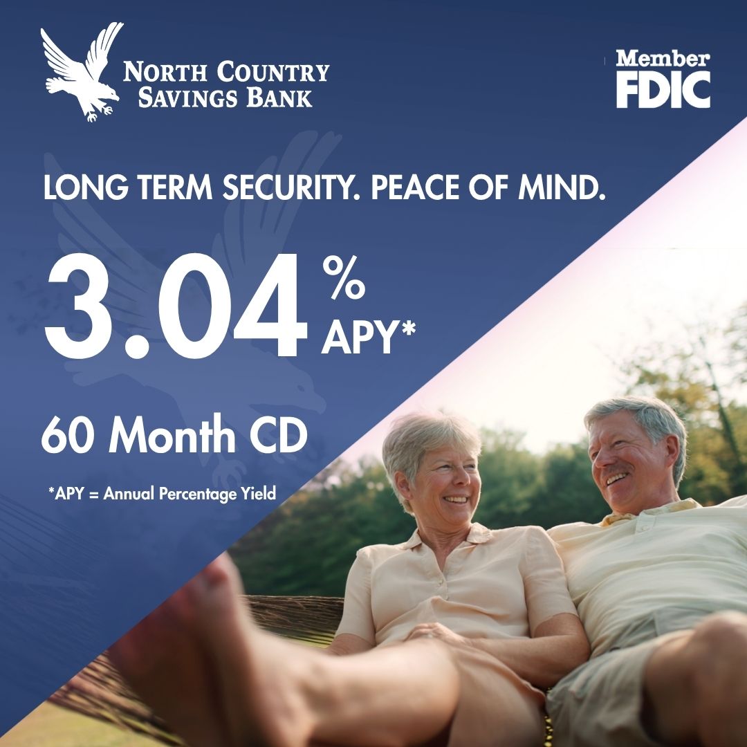 60 month CD ad with 3.04% APY