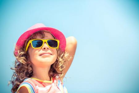 Girl with Sunglasses and Hat